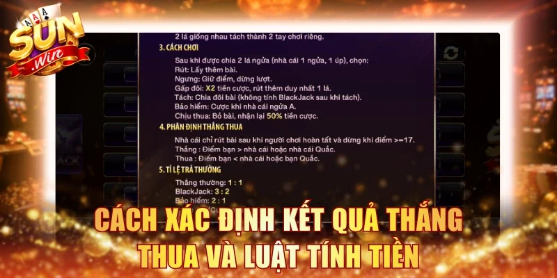 Cách xác định kết quả thắng thua và luật tính tiền