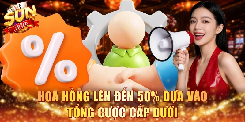 Hoa hồng lên đến 50% dựa vào tổng cược cấp dưới