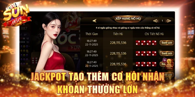 Jackpot tạo thêm cơ hội nhận khoản thưởng lớn
