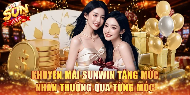 Khuyến mãi Sunwin tăng mức nhận thưởng qua từng mốc